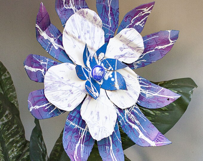 Huge Recycled Metal Wall Art Metal Flower Yard Art Garden Etsy