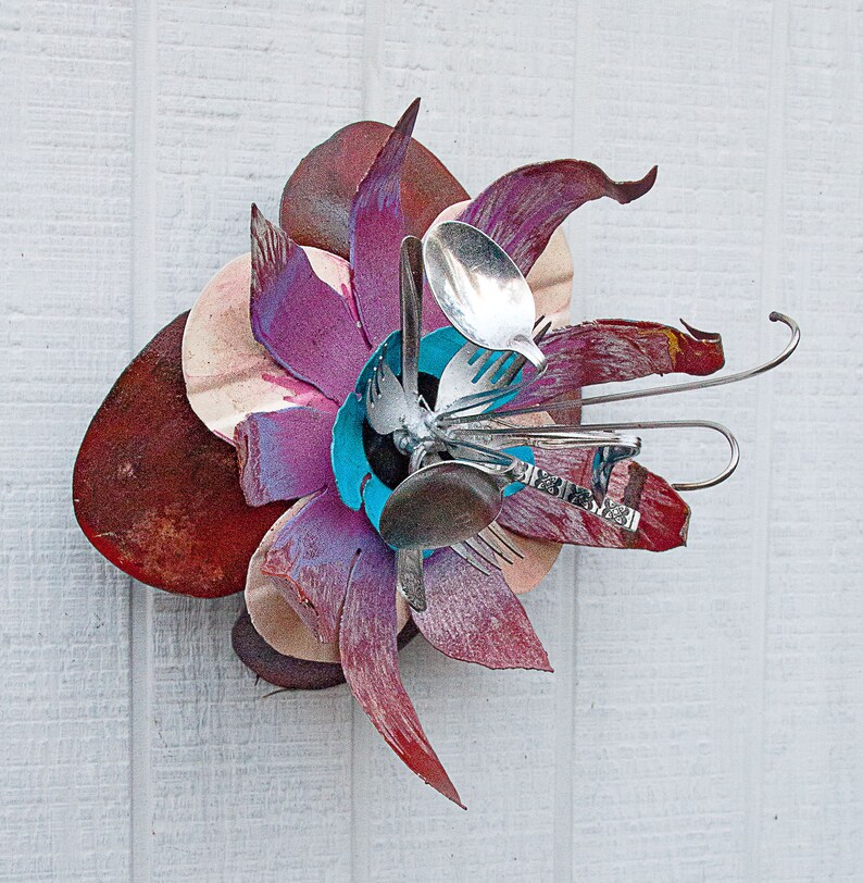 Fancy Metal Flower. Use as a Wall Hanging Yard Art Garden Etsy