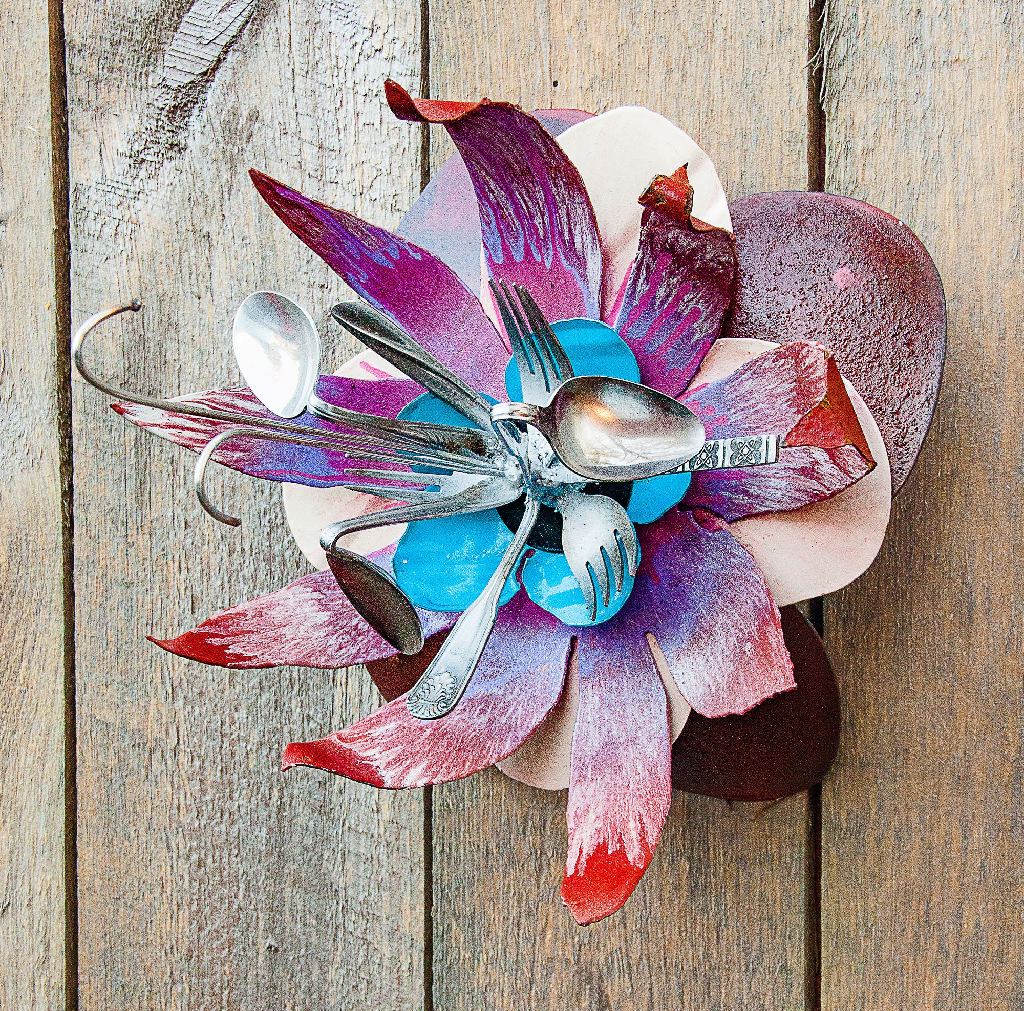 Fancy Metal Flower. Use as a Wall Hanging Yard Art Garden Etsy