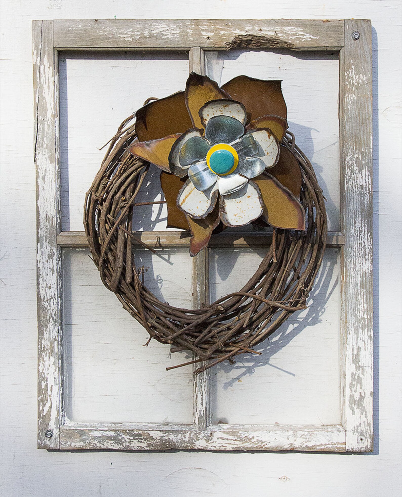 Indoor Outdoor Metal Wall Art. Rusty Yard Art Flower Garden Etsy