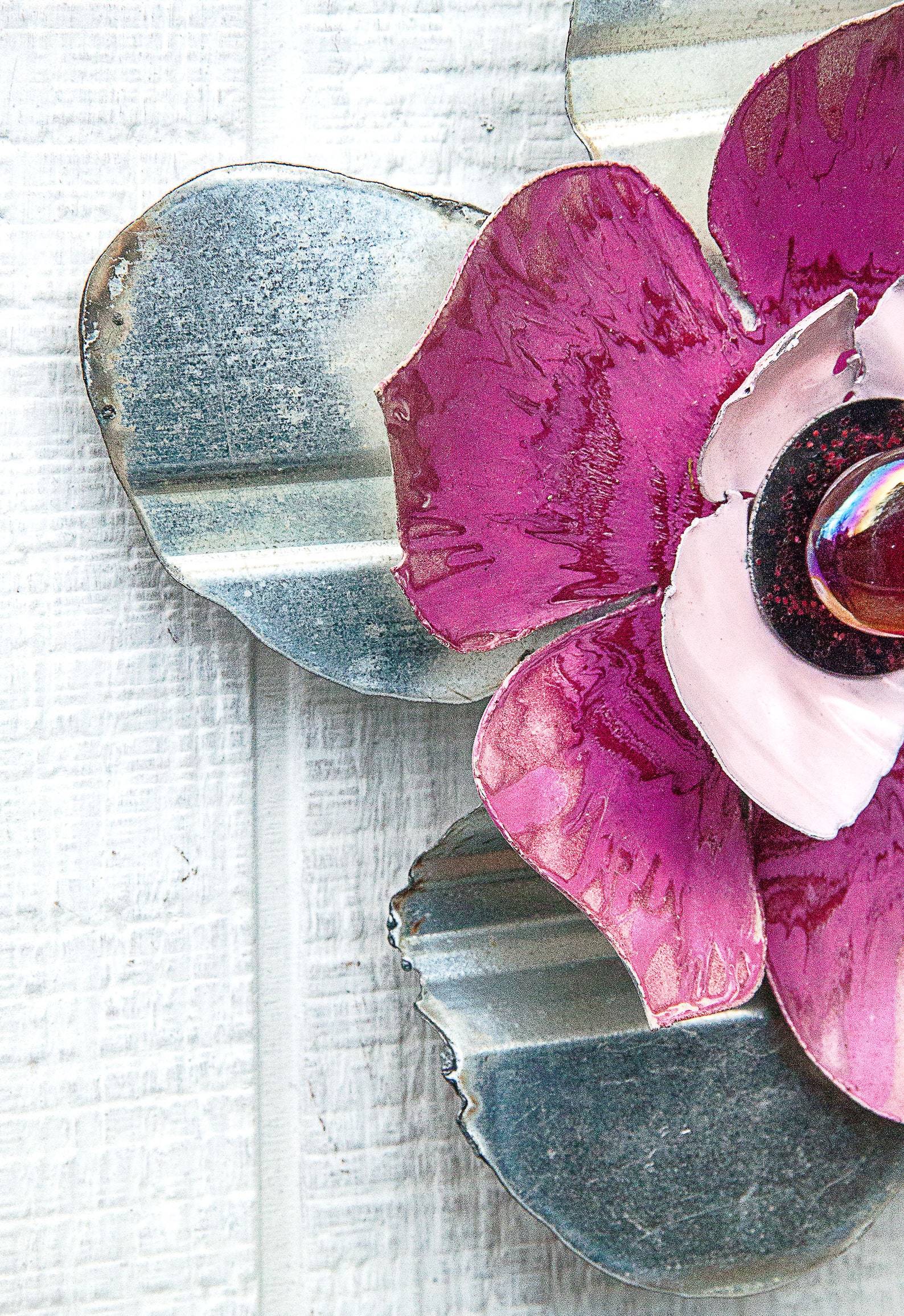 Galvanized Metal Flower. Use as Yard Art Garden Stake or Etsy