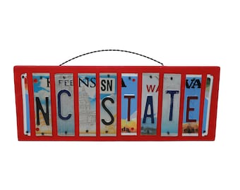 License Plate "NC State" Plaque
