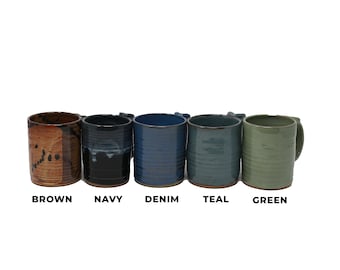 Rust Pottery Mug- Regular with Thumb Rest