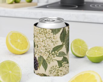 Refrigerador de latas Blackberry Botanical | Isolador térmico para bebidas com estampa floral e de frutas