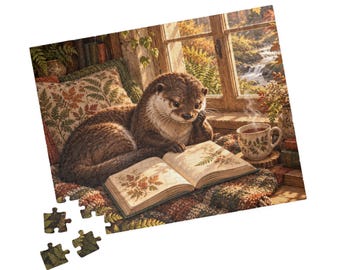 Quebra-cabeça Cantinho de Leitura da Lontra, 110 a 1.014 peças