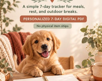 Planilha personalizada de cuidados com o cuidador de cães em PDF, planejador de rotina personalizado para cães.