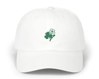 Botanical Clover Embroidered Dad Cap | Adjustable Nature Hat