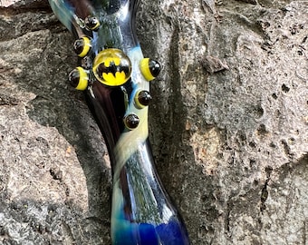 BAT Hand Blown Glass pipes chillum. BAT Millie with white highlights. A great piece!!