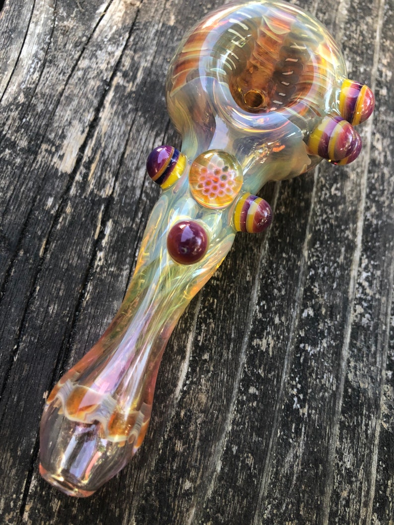 Glass With Purple and Yellow Etsy