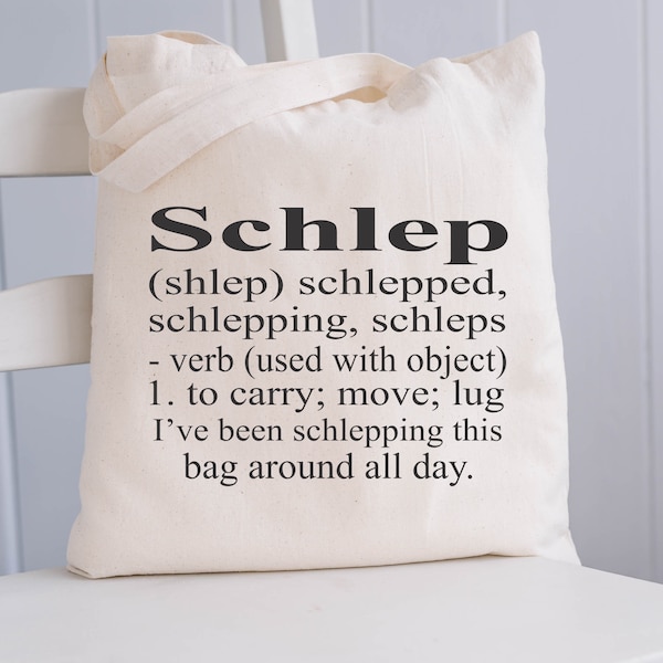 Jewish Hanukkah Chanukah Schlep Definition Tote Bag Jewish Humor funny jewish gift THE ORIGINAL SCHLEP tote