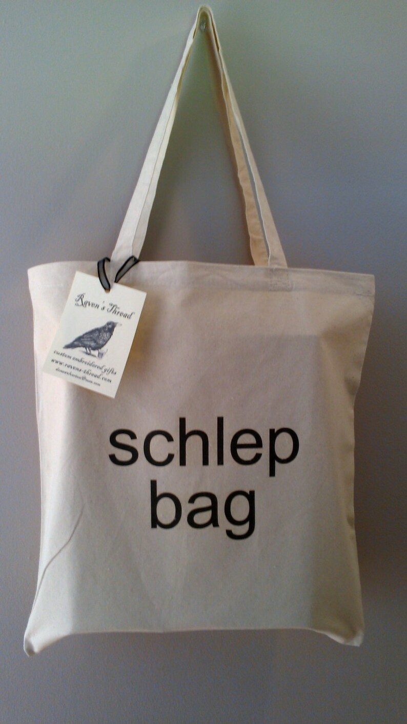 Schlep Tote Bag Jewish Yiddish Cotton Canvas Tote Etsy