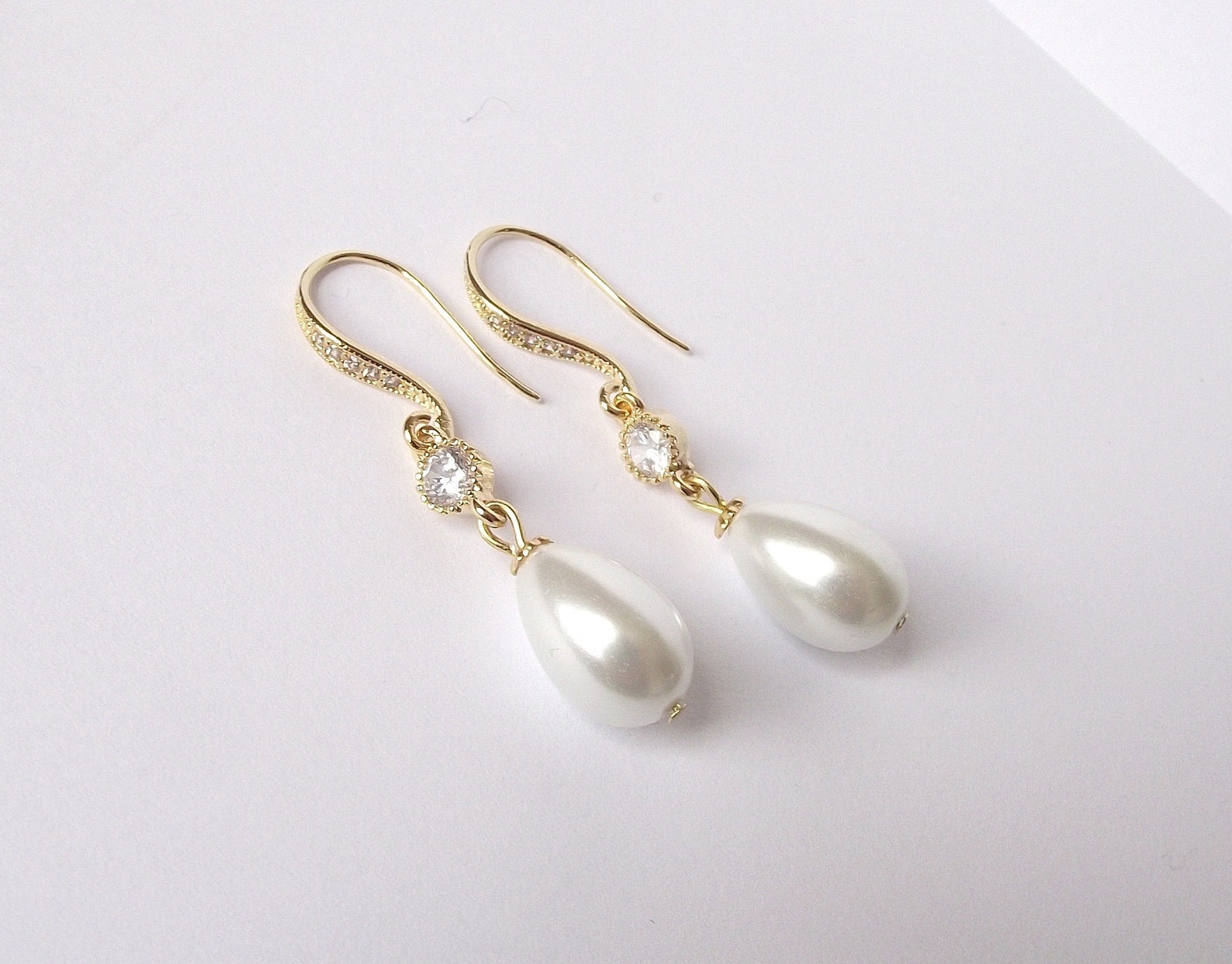 Gold Pearl Drop Earrings Wedding Earrings Gold Bridal Earrings Etsy — free download