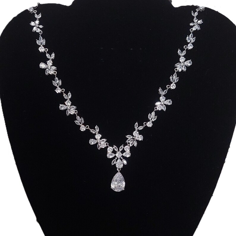 Bridal Necklace, Vine Wedding Necklace, Swarovski Crystal Bridal