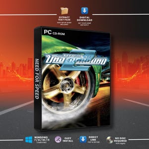 Need for Speed ​​Underground 2 2004 Gra na PC | NFS Underground 2 | Klasyczna gra wyścigowa | Retro gra na PC | Pobieranie cyfrowe | Pobierz pełną wersję gry