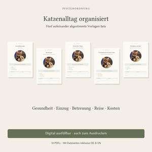 Complete Cat Package - Fillable PDFs for Health, Kittens, Care, Travel and Costs, DE & EN