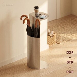 Umbrella Stand Side Table DXF Laser Cut Files CNC Metal Furniture Plans