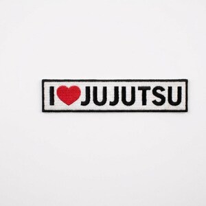 I Love Jiu Jitsu Patch Embroidered Iron-On Badge Gi Jacket Jacket Backpack