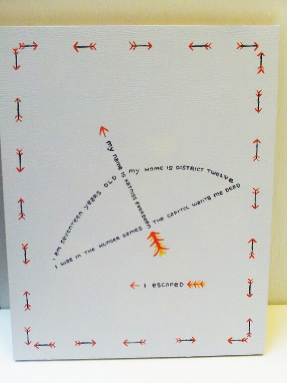 Items similar to Hunger Games Katniss Quote Bow and Arrow on Etsy