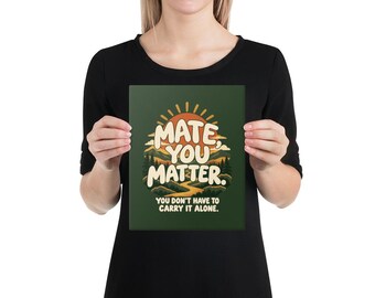 Mate You Matter Canvas Print, Forest Sunrise Wall Art, 8 x 10 Inch Encouragement Gift