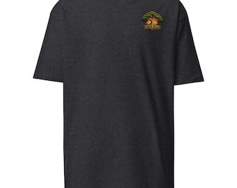 Even Strong Roots Need Support T-Shirt, Charcoal Grey Oak Tree Print Tee