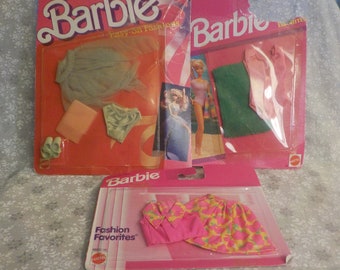 Three Vintage Barbie Outfits - READ