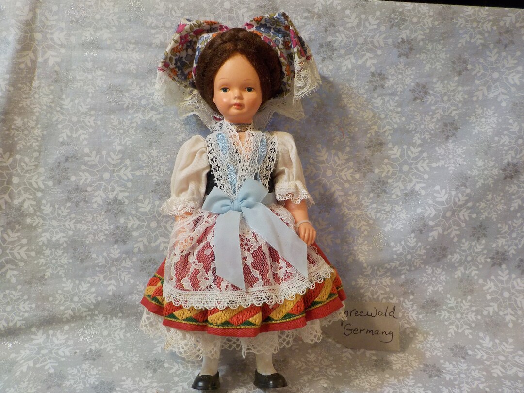 Vintage German Doll Trachten Puppen Costume Brown Braids Etsy
