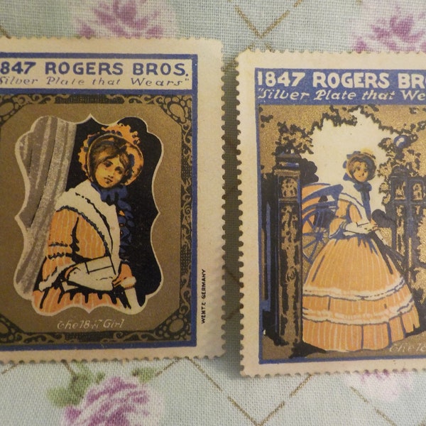Vintage Cinderella Poster Stamps For "1847 Rogers Bros. Silver Plate That Wears".