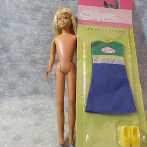 Mattel Skipper Doll (needs TLC) & Sealed 1999  Dress and Shoes