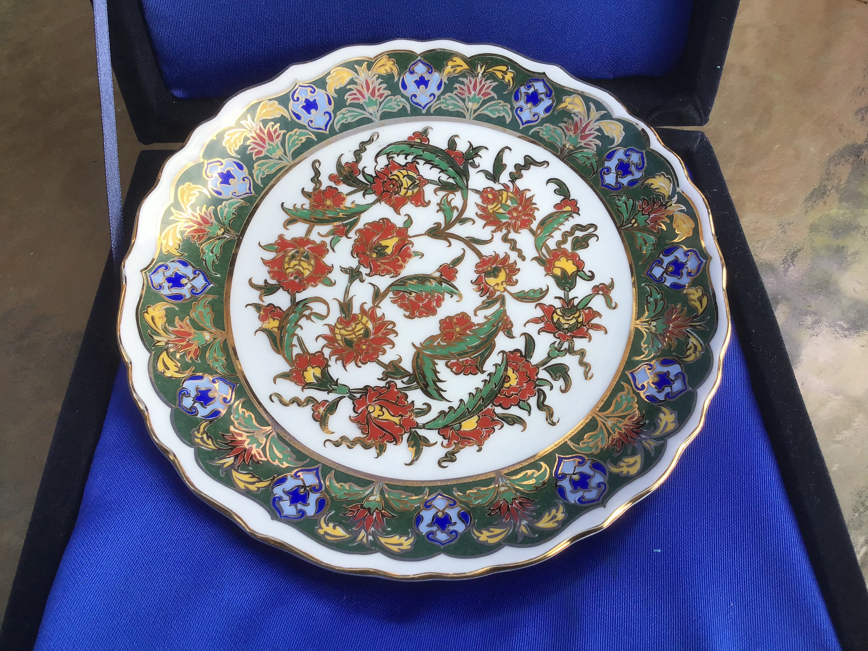 Vintage Gural Porselen TS 10850, Hand Made Plate, Signed FE