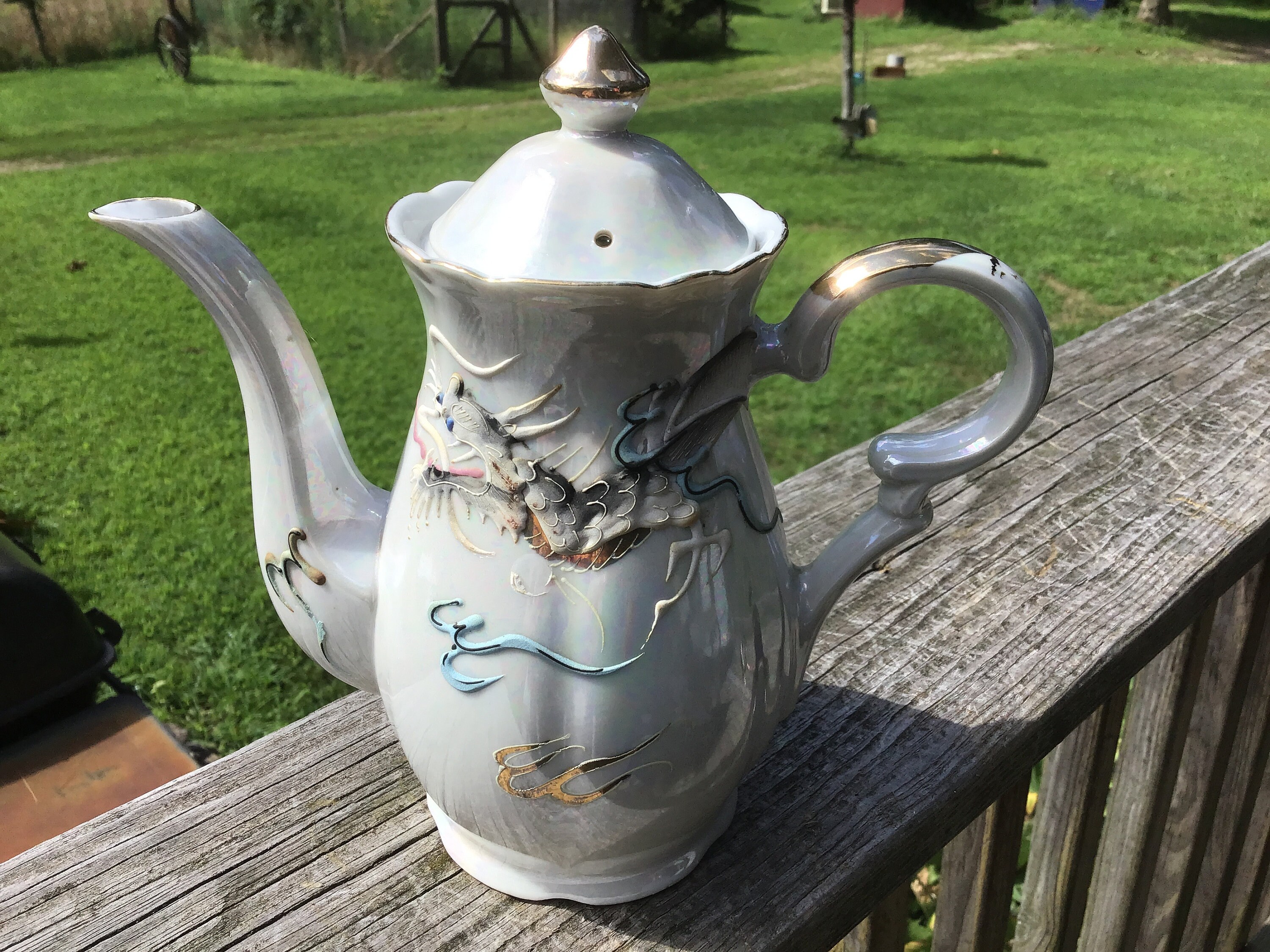 Pinky Up Annika Glass Teapot - Tea Glass Pot Infuser and Tea Kettle for  Loose Tea, 33oz Iridescent