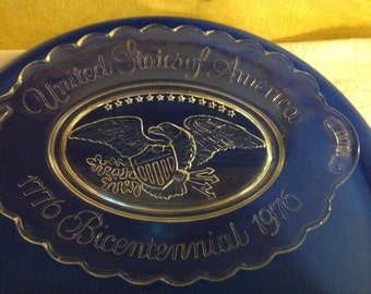 Vintage Avon Bicentennial Clear Oval Plater