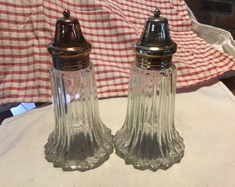 Vintage Leonard Crystal Salt & Pepper Shakers