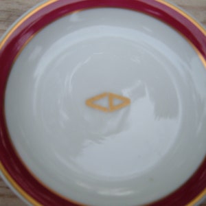 Vintage Noritake Dishes Gold Around Edge With Deep Red
