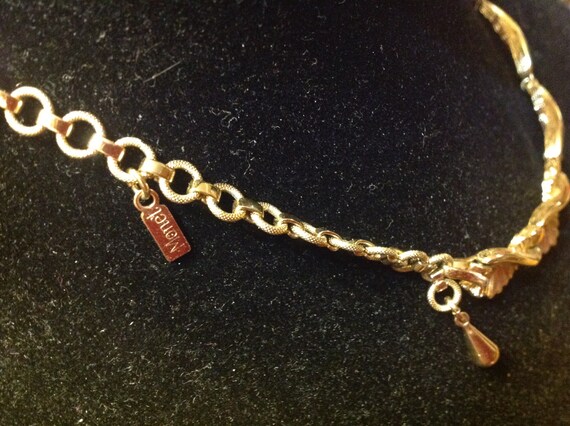Vintage Monet Goldtone Necklace Signed Tag - image 4