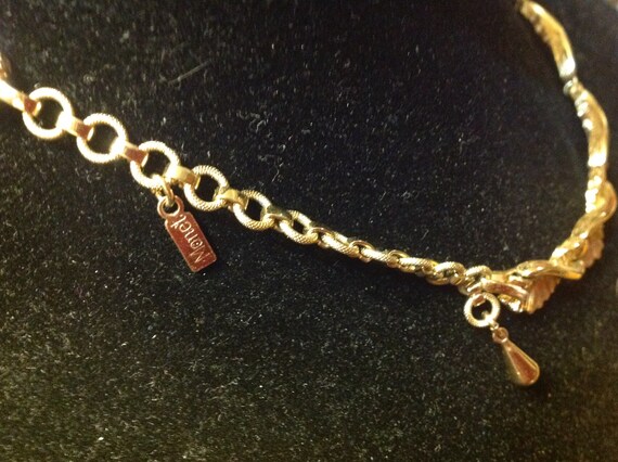 Vintage Monet Goldtone Necklace Signed Tag - image 3