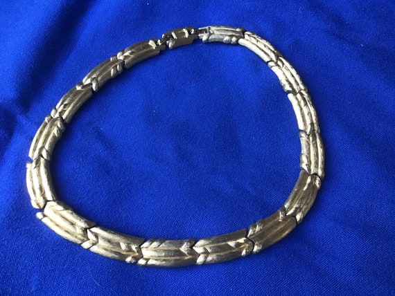 Vintage Monet Rectangular Choker, Links, Has An E… - image 2