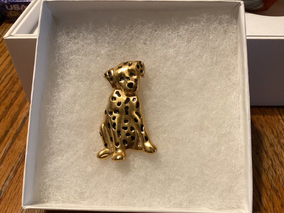 Vintage Gold Tone Dog With Black Spots Pin/Brooch - image 5