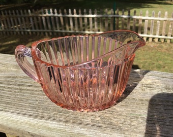 Vintage Pink Depression Glass Oval Creamer By Hocking Glass Company