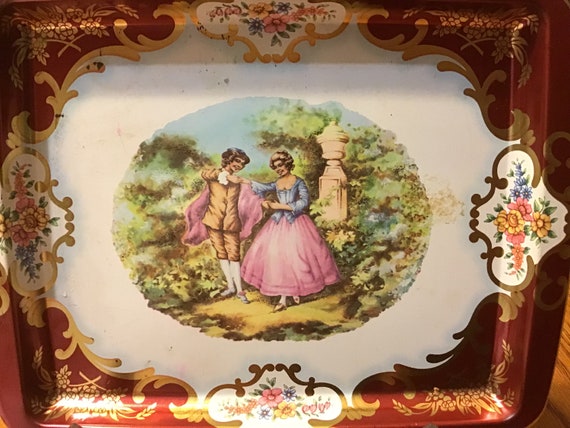 Vintage Small Square Daher Decorated Ware Long Island Ny Etsy