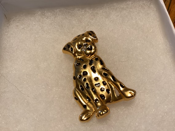 Vintage Gold Tone Dog With Black Spots Pin/Brooch - image 4