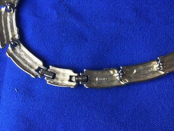 Vintage Monet Rectangular Choker, Links, Has An E… - image 4
