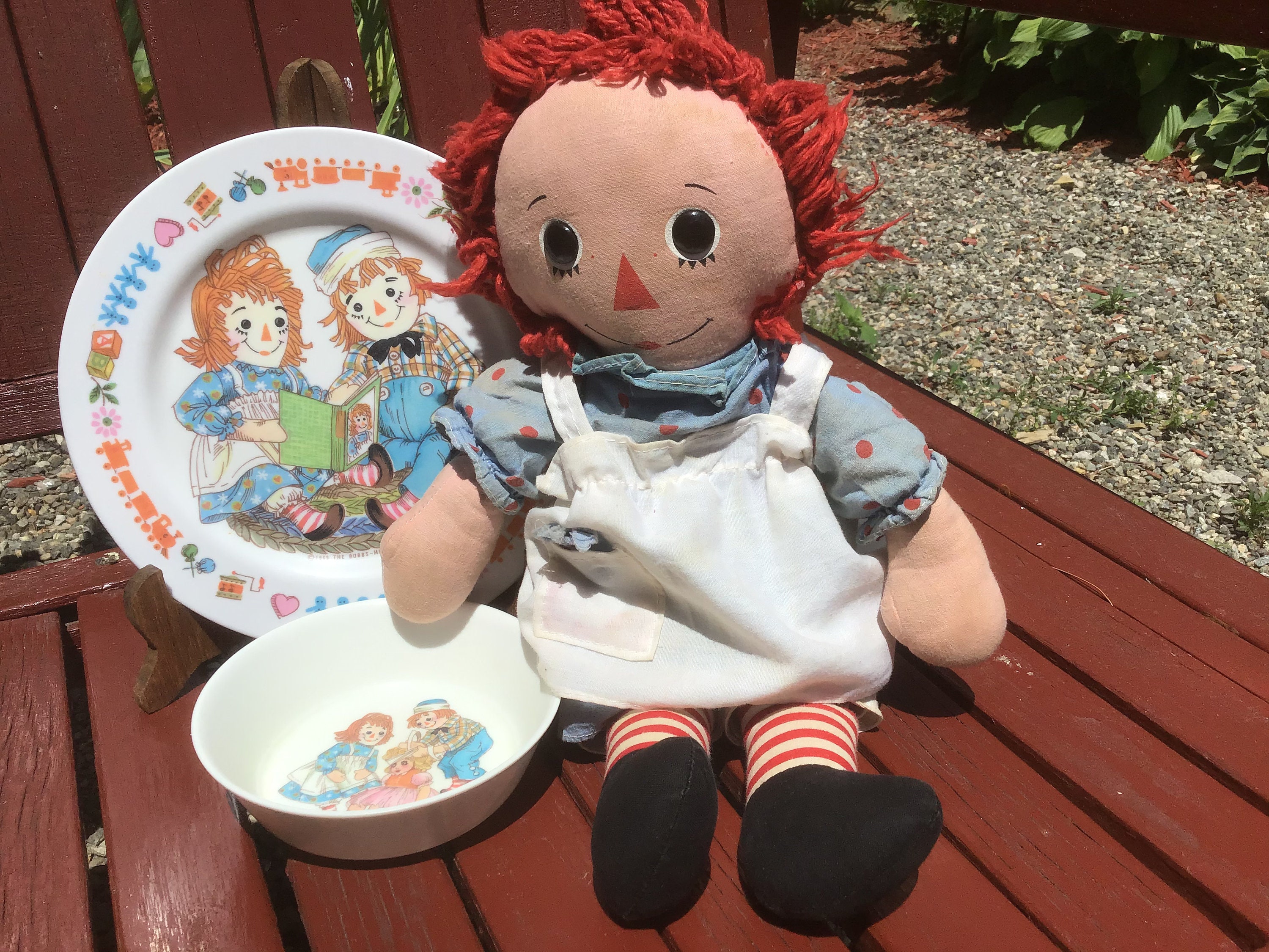 Rare Vintage 1967 Bobbs Merrill Co Raggedy Ann Doll on Faultless Spray  Starch I Love You Can W Original White Lid NEAT Item 