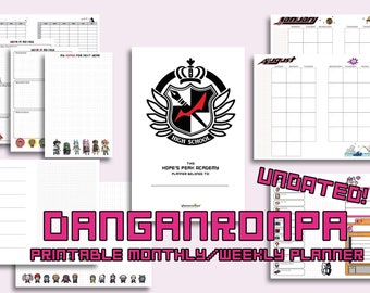 Agenda stampabile settimanale mensile Danganronpa SENZA DATA / Mezza lettera dimensione junior / DOWNLOAD DIGITALE / discbound / Fauxbonichi / anno accademico