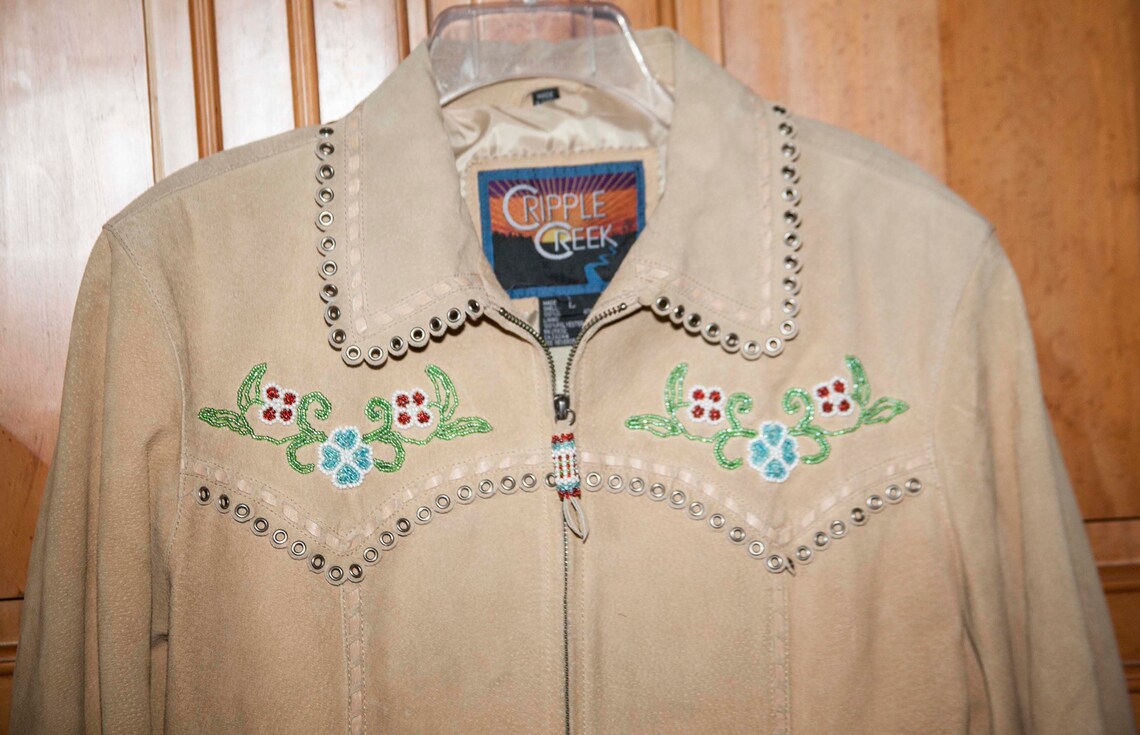 Cripple Creek Women Western Leather Suede Beaded Jacket | Etsy