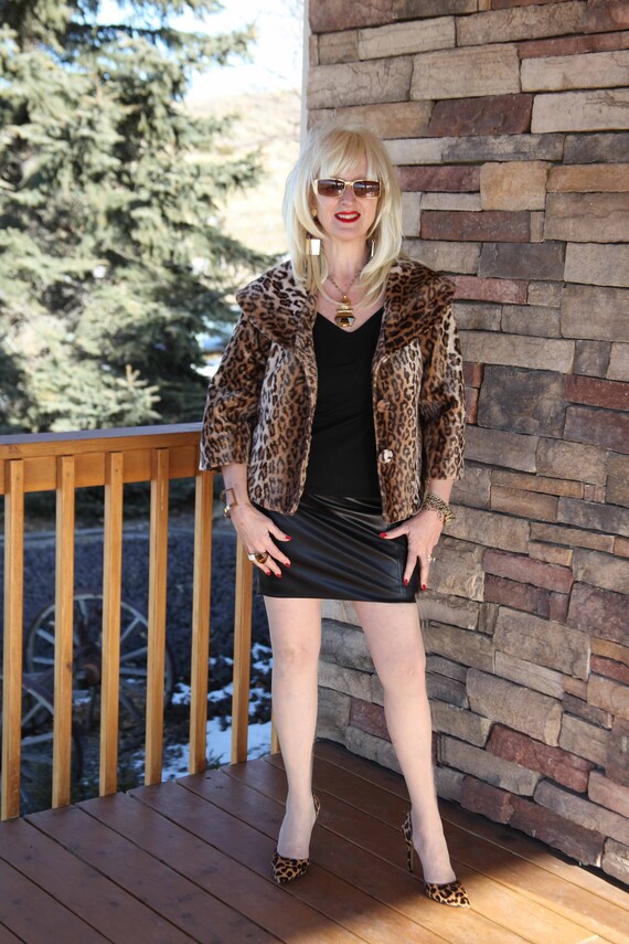 Leopard print Faux Fur Animal Print Swing Coat NEW