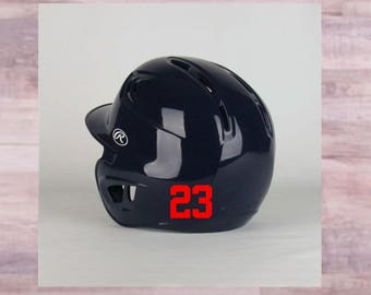 Athletic Number Vinyl Decal - Bat Helmet Label Sports Personalization Water Bottle Label Tumbler Decal Sports Soccer Mom Decal Little League