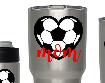 Soccer Mom, Heart Soccer, Soccer Vinyl Decal, Car Decal, Computer Decal, Tumbler Sticker, Yeti Decal, Soccer Decal, Mom Decal, Mom Sticker