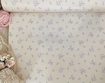 Vintage ditsy floral roses shabby chic wallpaper by the yard