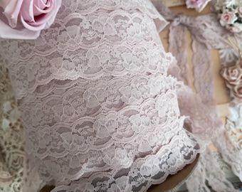 Vintage Beige Taupe Floral Scalloped Lace Trim by the Yard