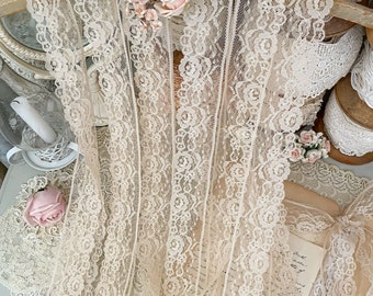 Vintage romantic tea blush lingerie lace trim by the yard